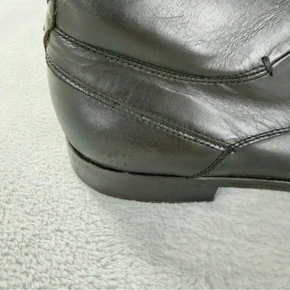 John Varvatos Men's Size 9.5 US Black Leather Wingtip Ankle Boots Made in China